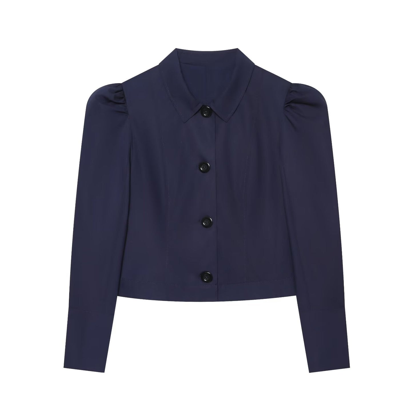 Women's pleated shoulder short Blazer Coat