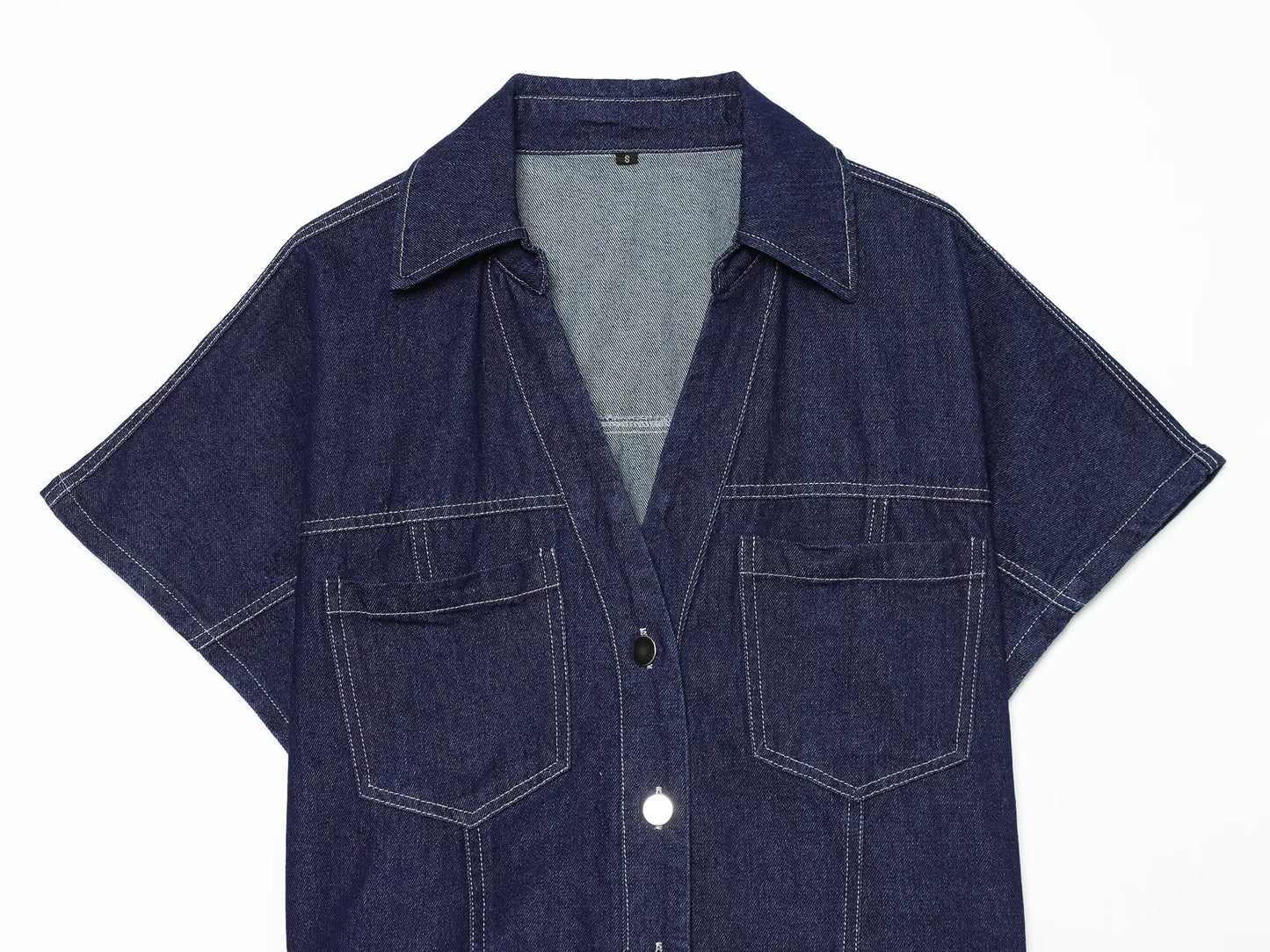 suit Women's 2 pieces casual short denim shirt+culottes