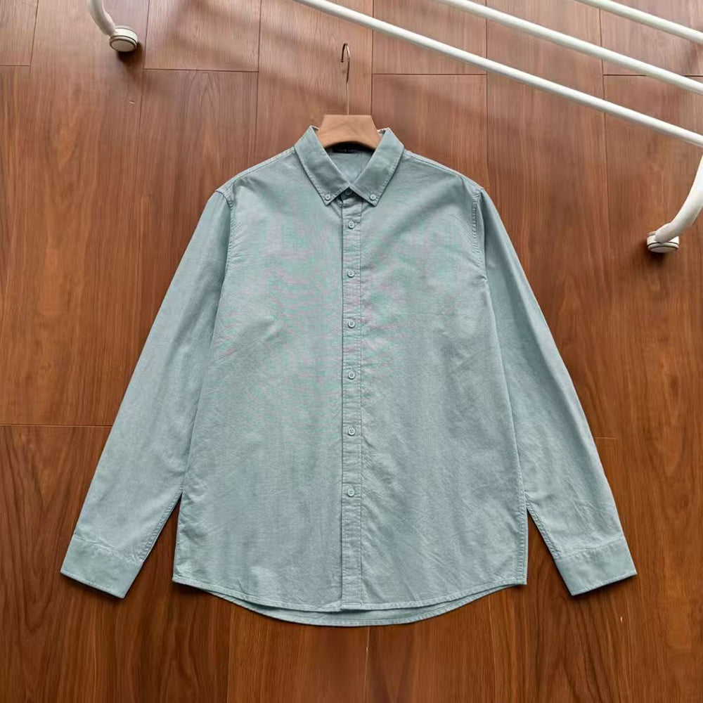New casual Joker classic button collar design cotton long sleeve shirt