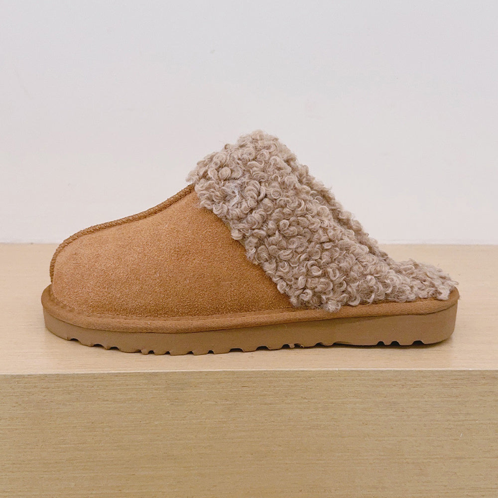 Women's new padded warm slippers with one pedal