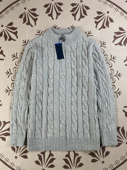 Men's and women's Joker Embroidery Knitting Half Zipper Design Sweater Knitwear