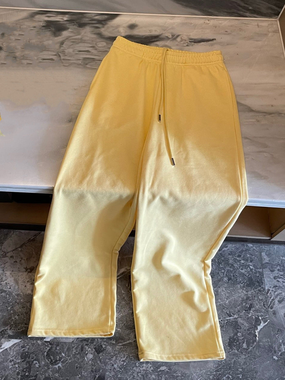 Women's new straight elastic casual pants wide-leg pants