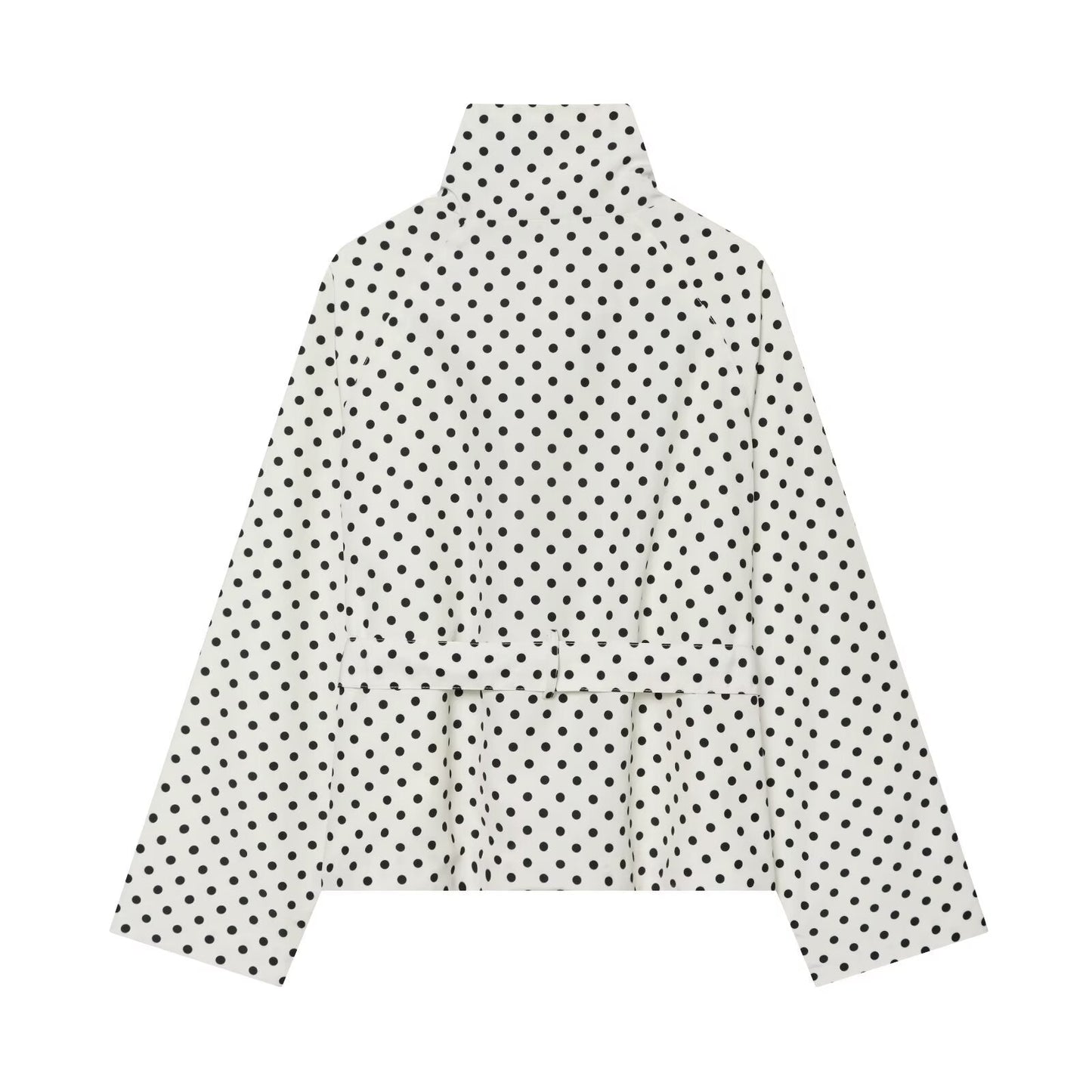 Women's standing collar polka dot windbreaker Coat