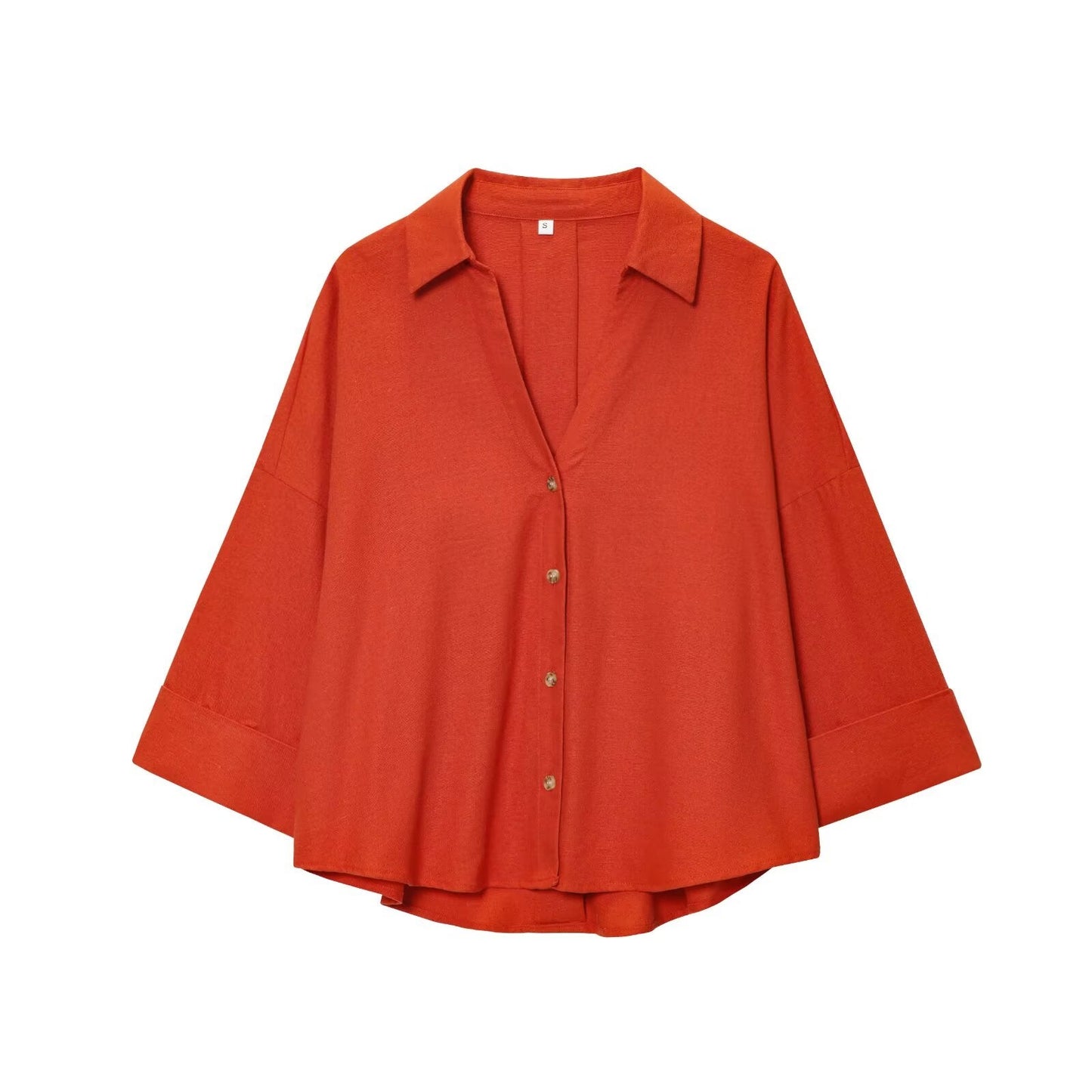 Women's 2026 Linen Blended Wide Sleeve Shirt