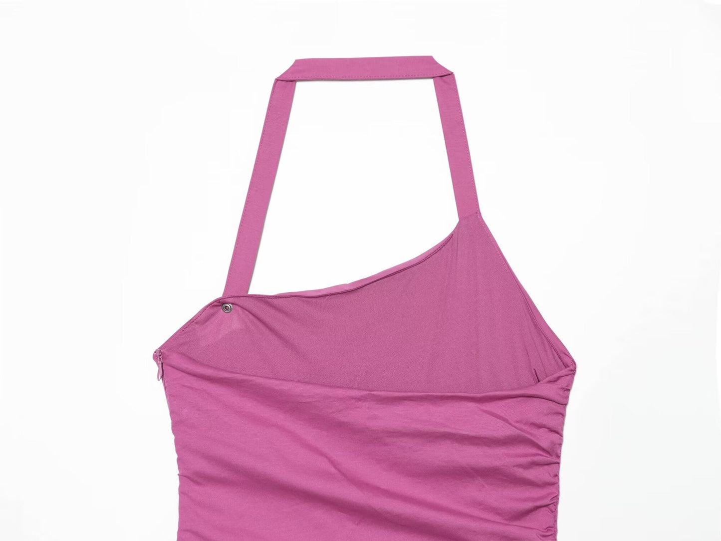 Women's layered decorative hanging neck poplin dress