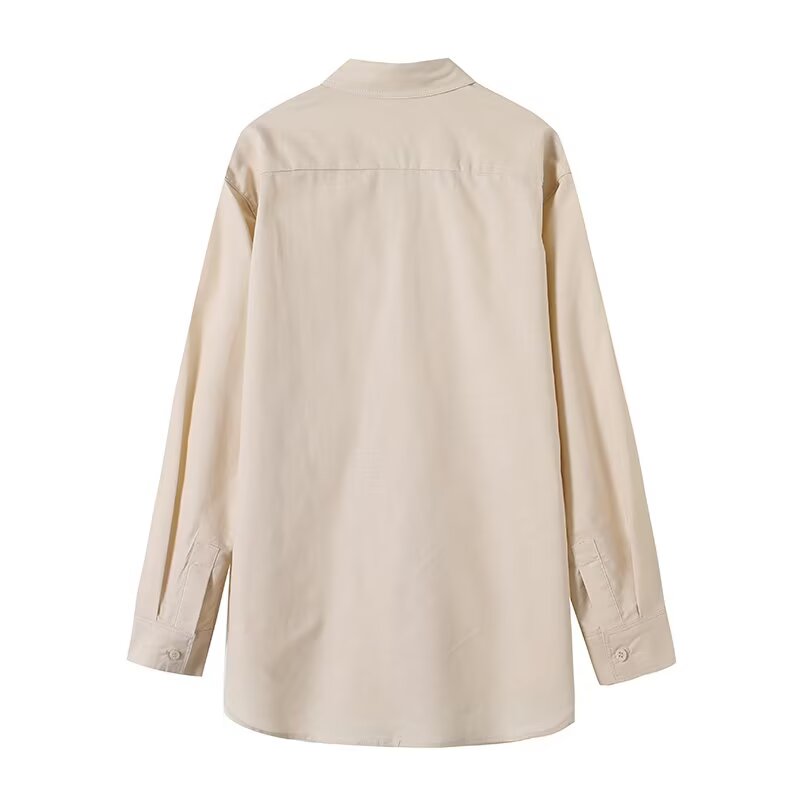 2026 Women's linen blend lapel long sleeved shirt