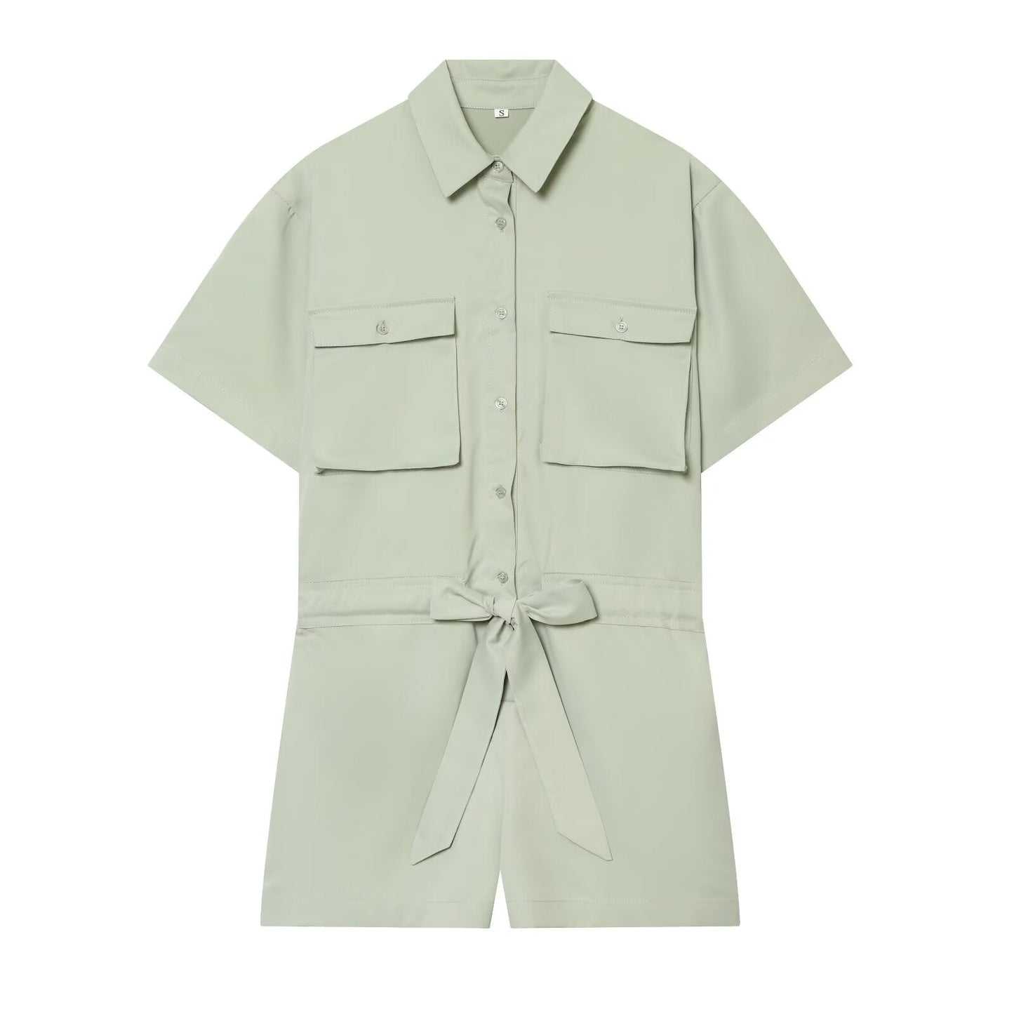 Women's With Belt shirt style jumpsuit