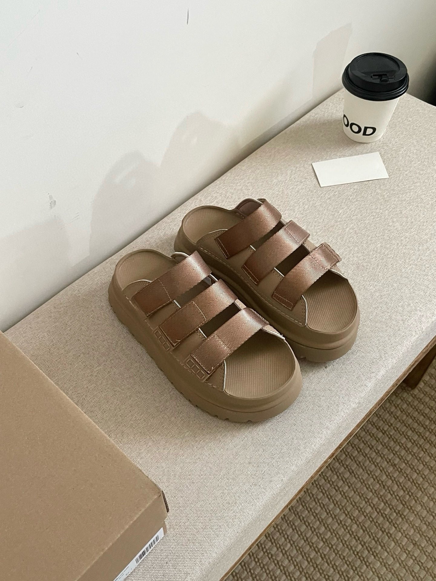Women's New Fashion Joker Casual Thick-soled Hook and Loop Soft-soled Candy-colored Slippers and Sandals