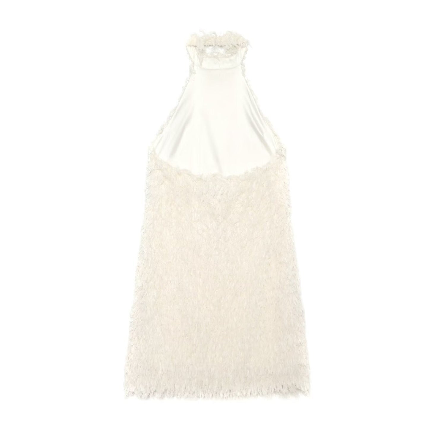 Women's tassel decorated knitted mini dress
