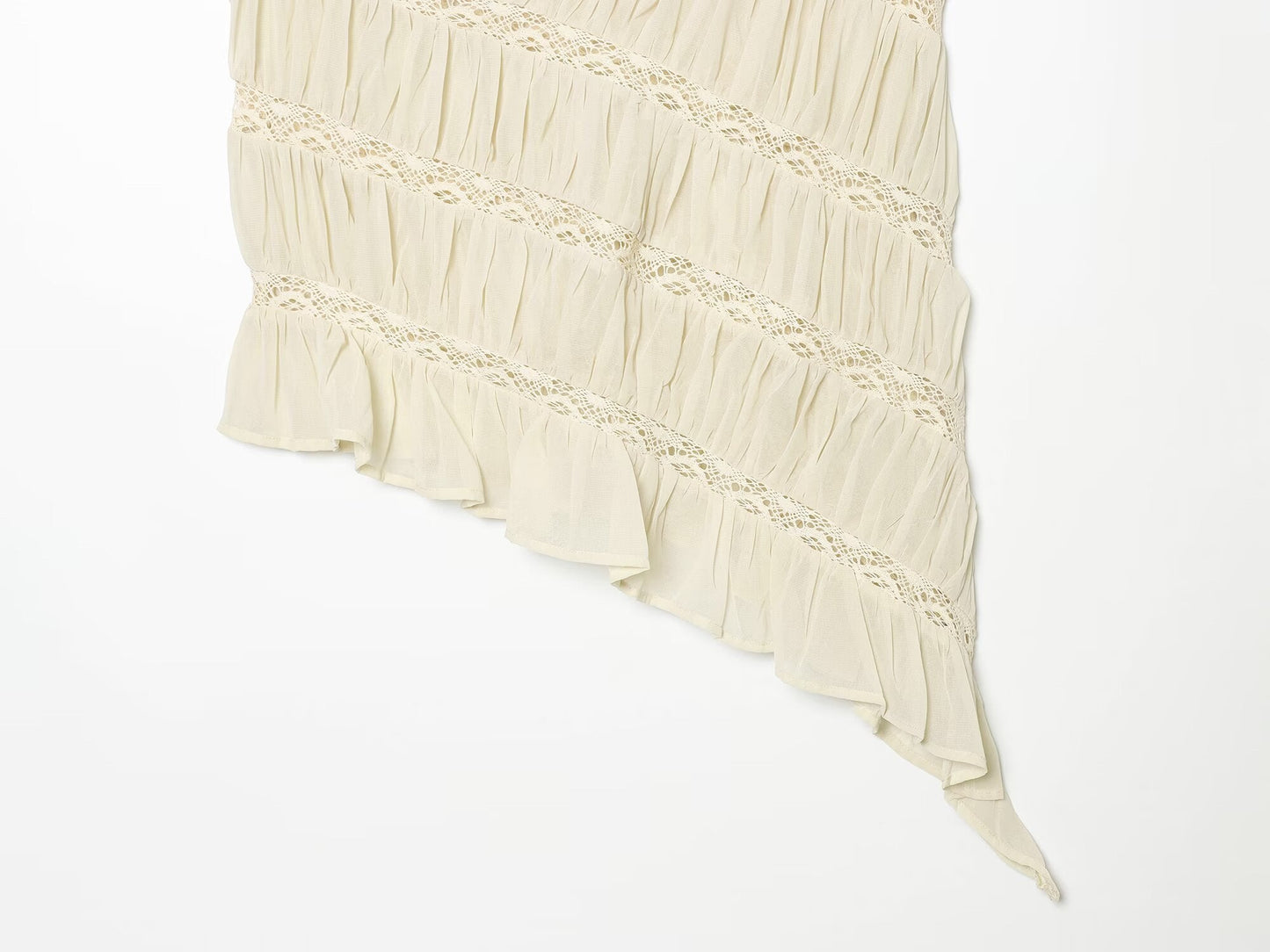 Women's pleated asymmetrical suspender top