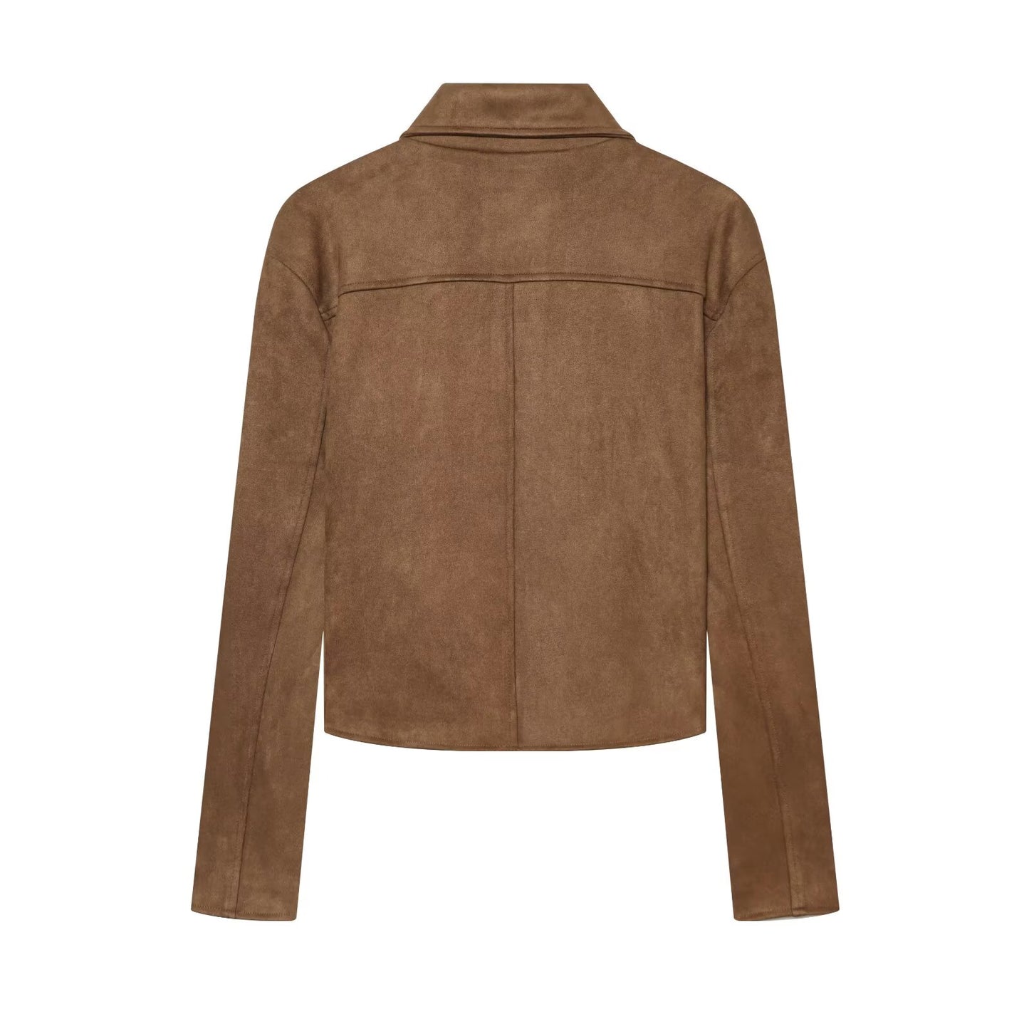 Women's suede lapel breasted short Coat