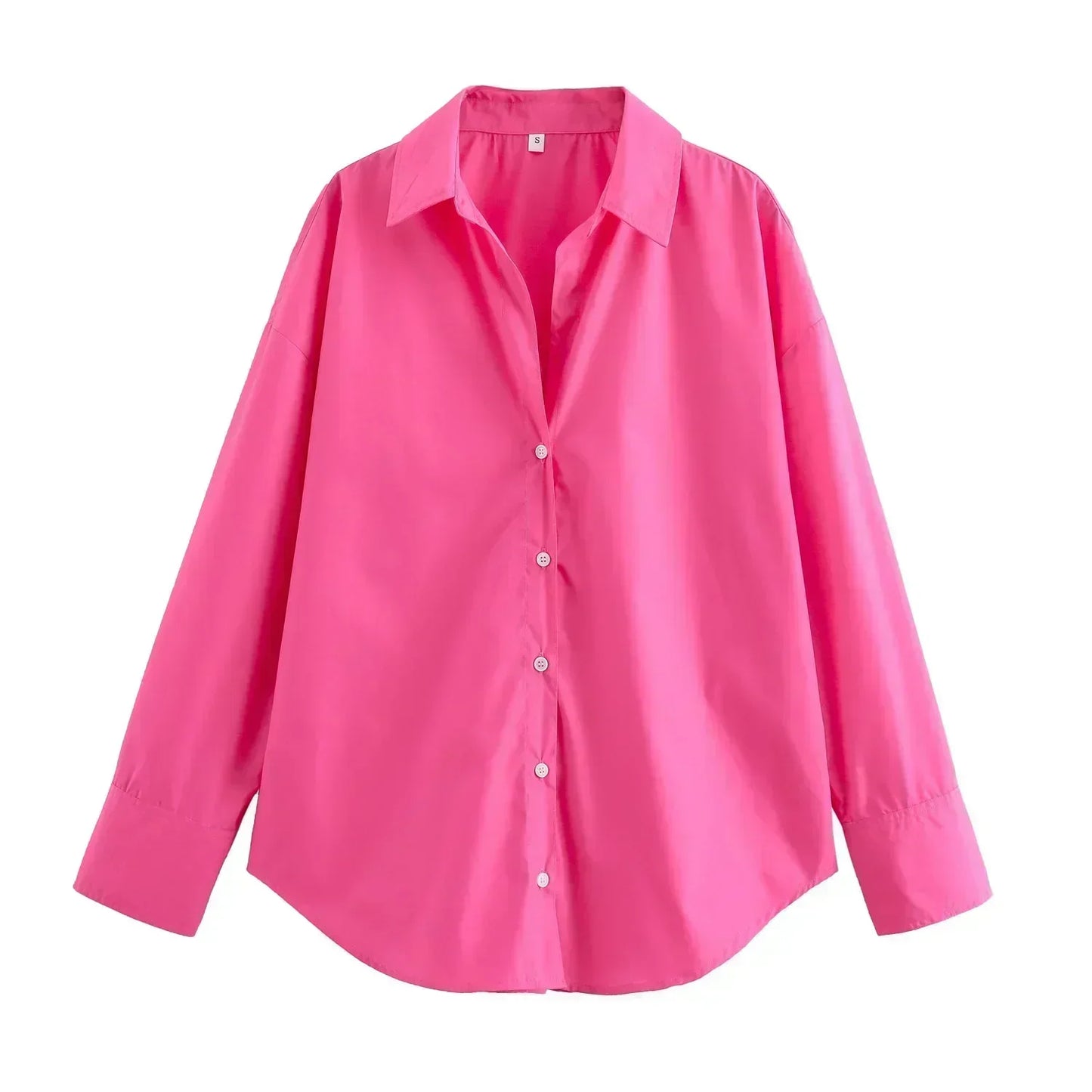 Women's 2026 New Fashion Loose Basic Style Casual Poplin Shirt Retro Long Sleeve Button up Women's Shirt Unique Top