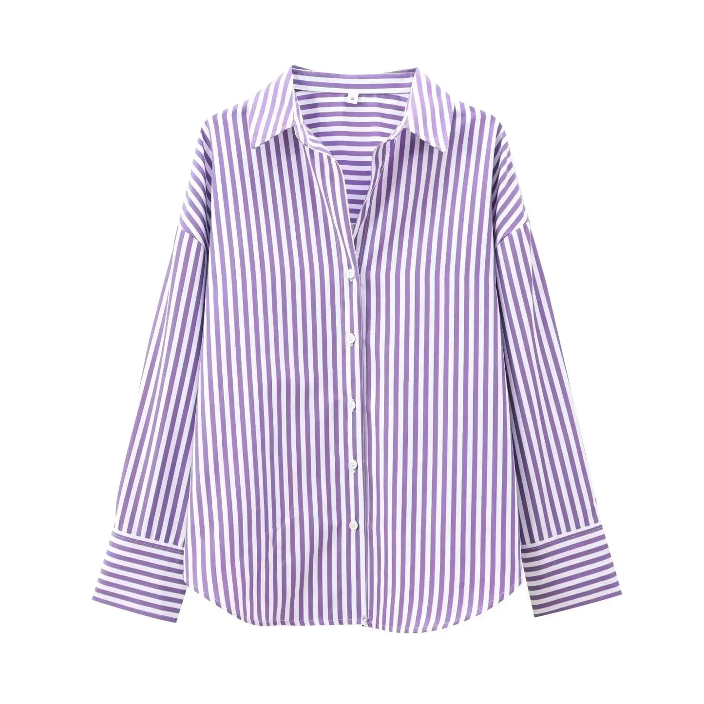 Women's 2026 New Fashion Loose Basic Style Casual Poplin Shirt Retro Long Sleeve Button up Women's Shirt Unique Top