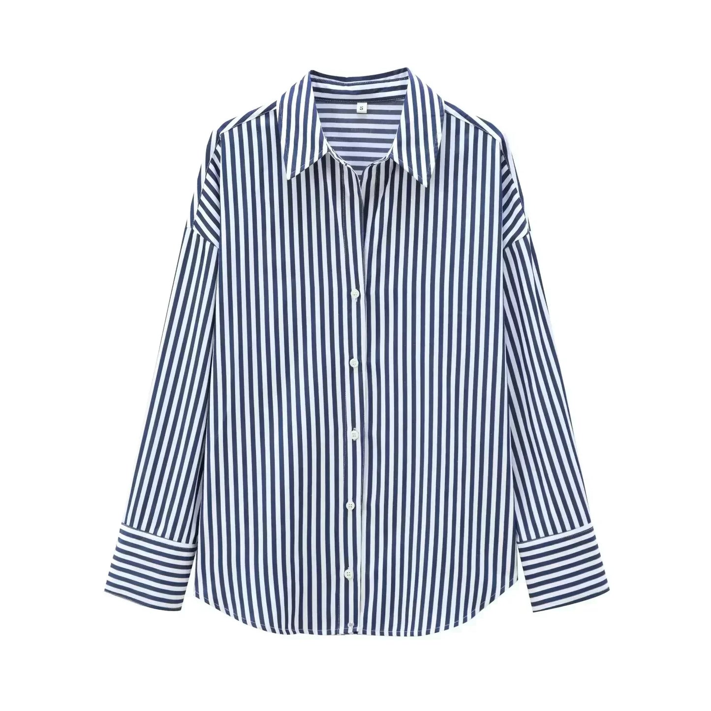 Women's 2026 New Fashion Loose Basic Style Casual Poplin Shirt Retro Long Sleeve Button up Women's Shirt Unique Top