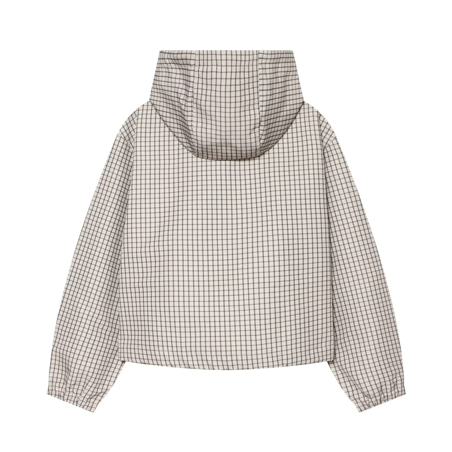 Women's casual plaid hooded jacket Coat