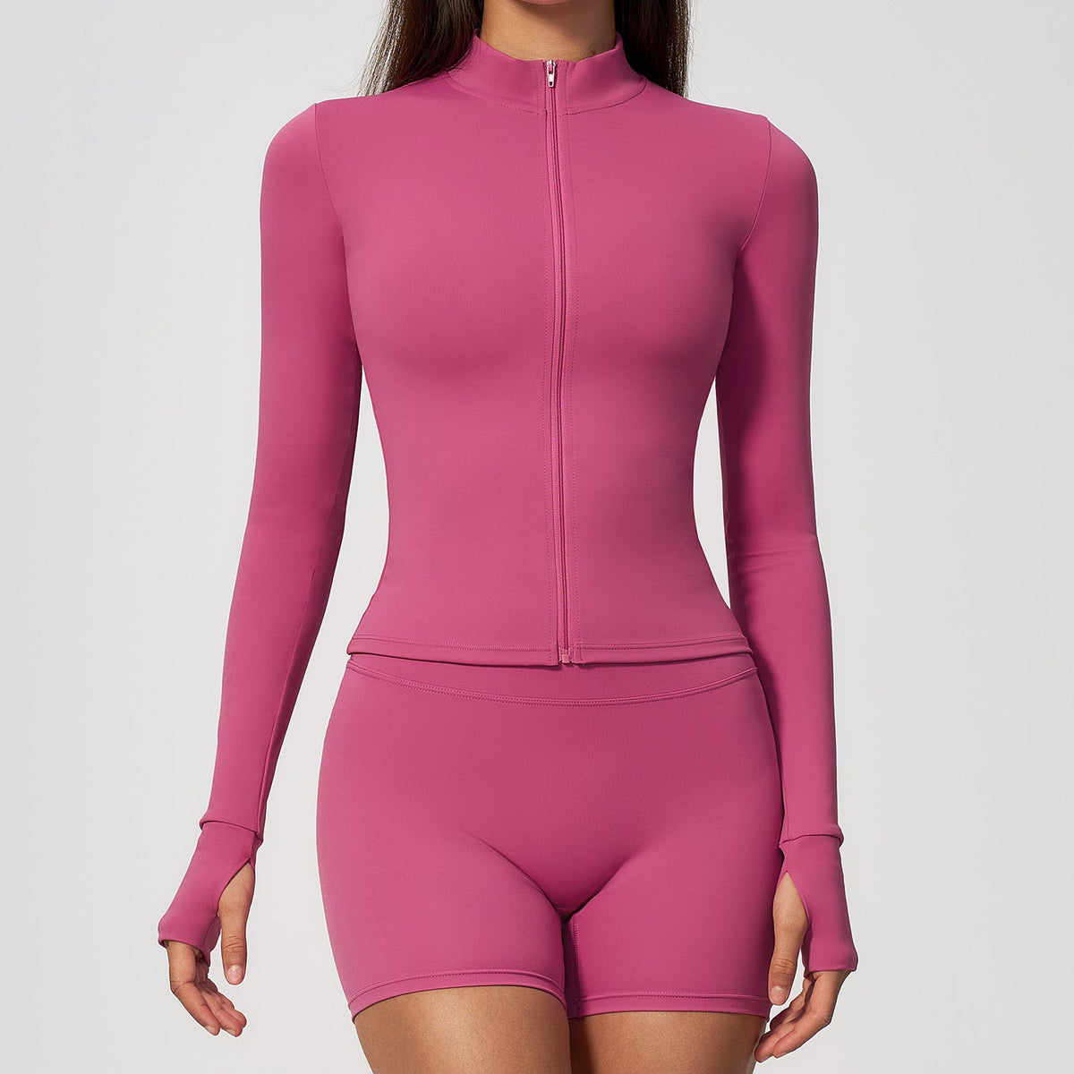 Women's new zipper tight running top