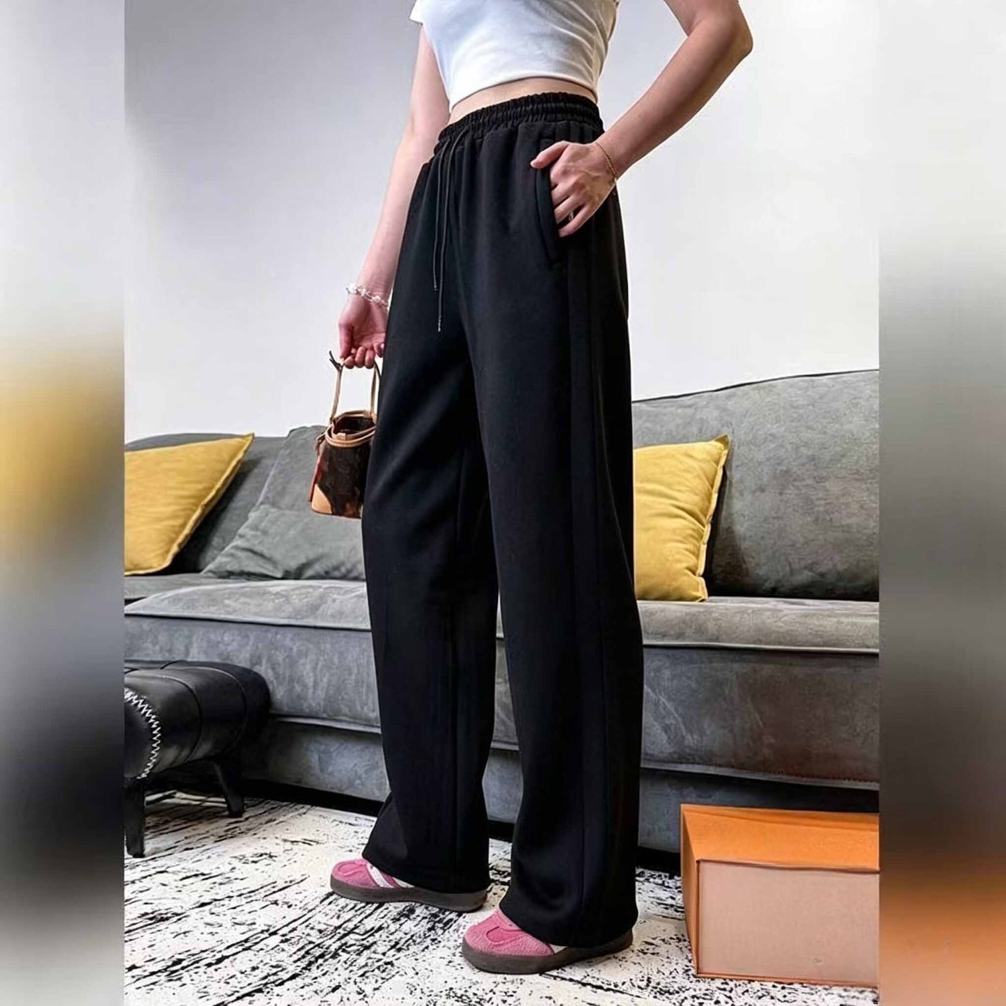 Women's new loose casual sports pants leg pants