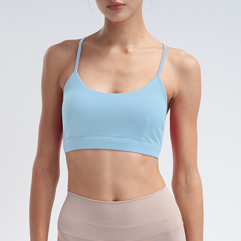 Women's New Casual Adjustable Nude Sports Vest with Chest Pad Sports Bra Yoga Clothes