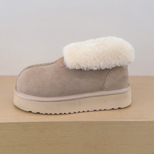 Women's new two-wearing suede platform snow boots