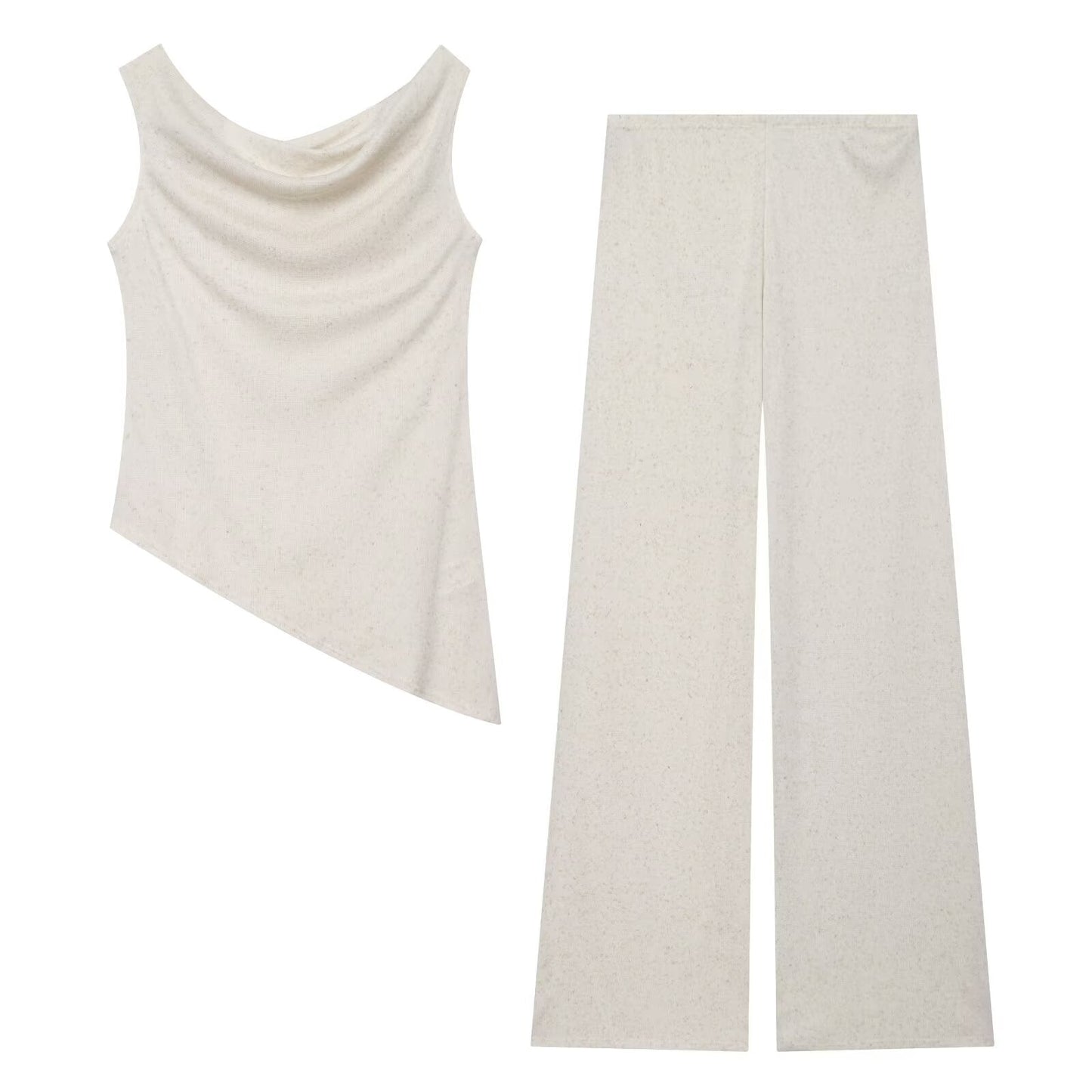 suit Women's 2 pieces vacation style asymmetrical top+Pants