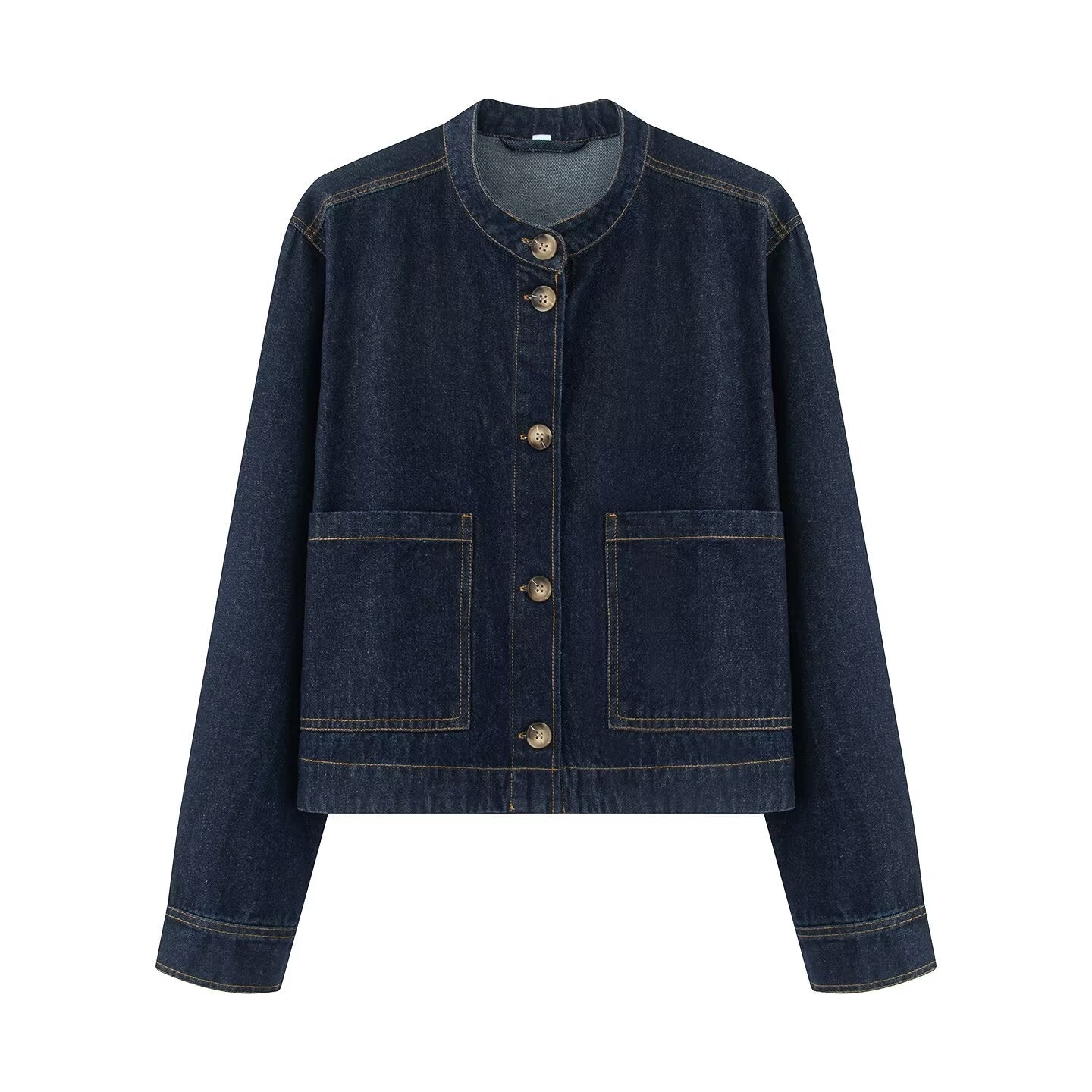 Women's casual stand collar twill coat