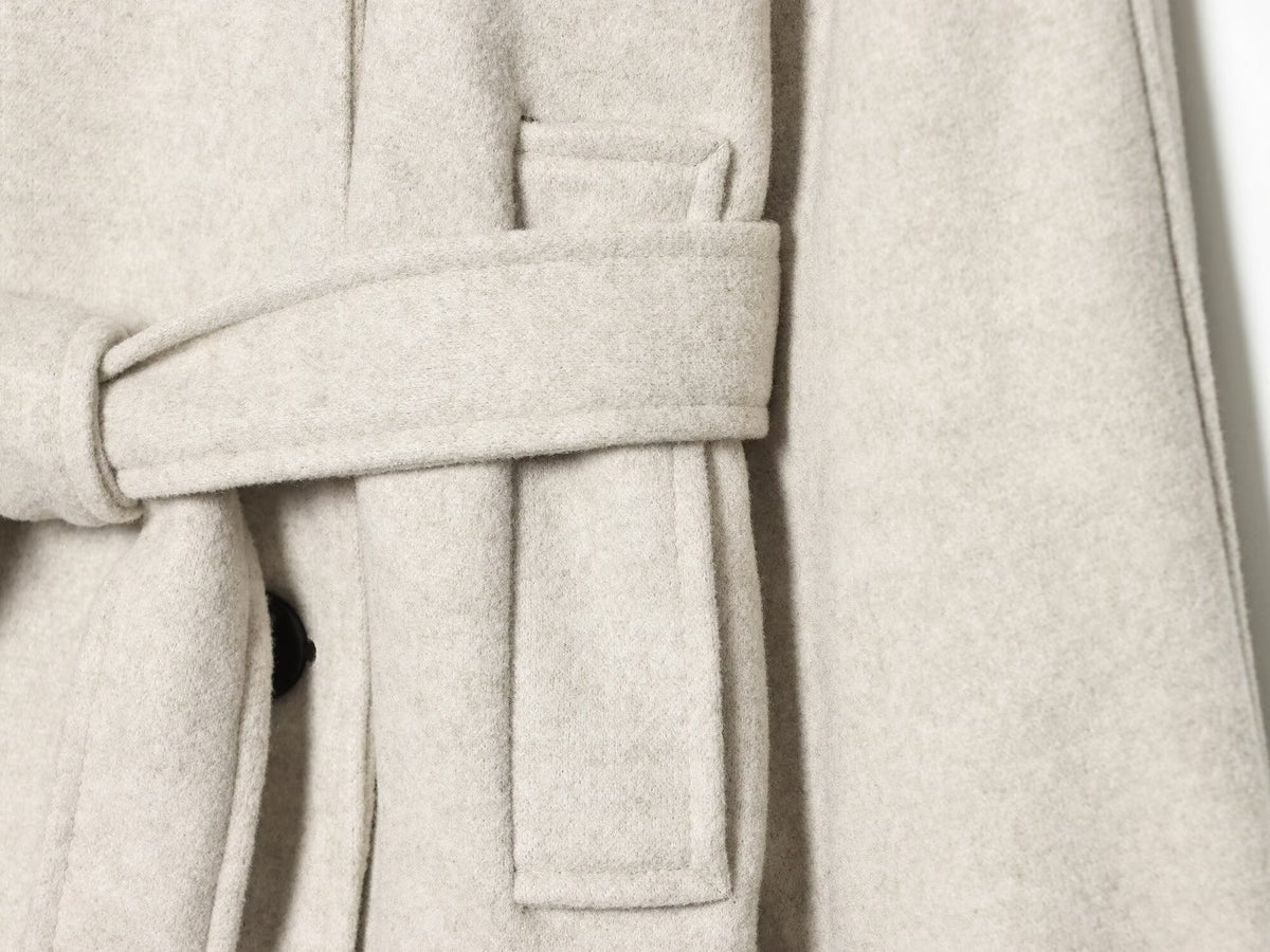 Women's soft textured double breasted stand collar Coat