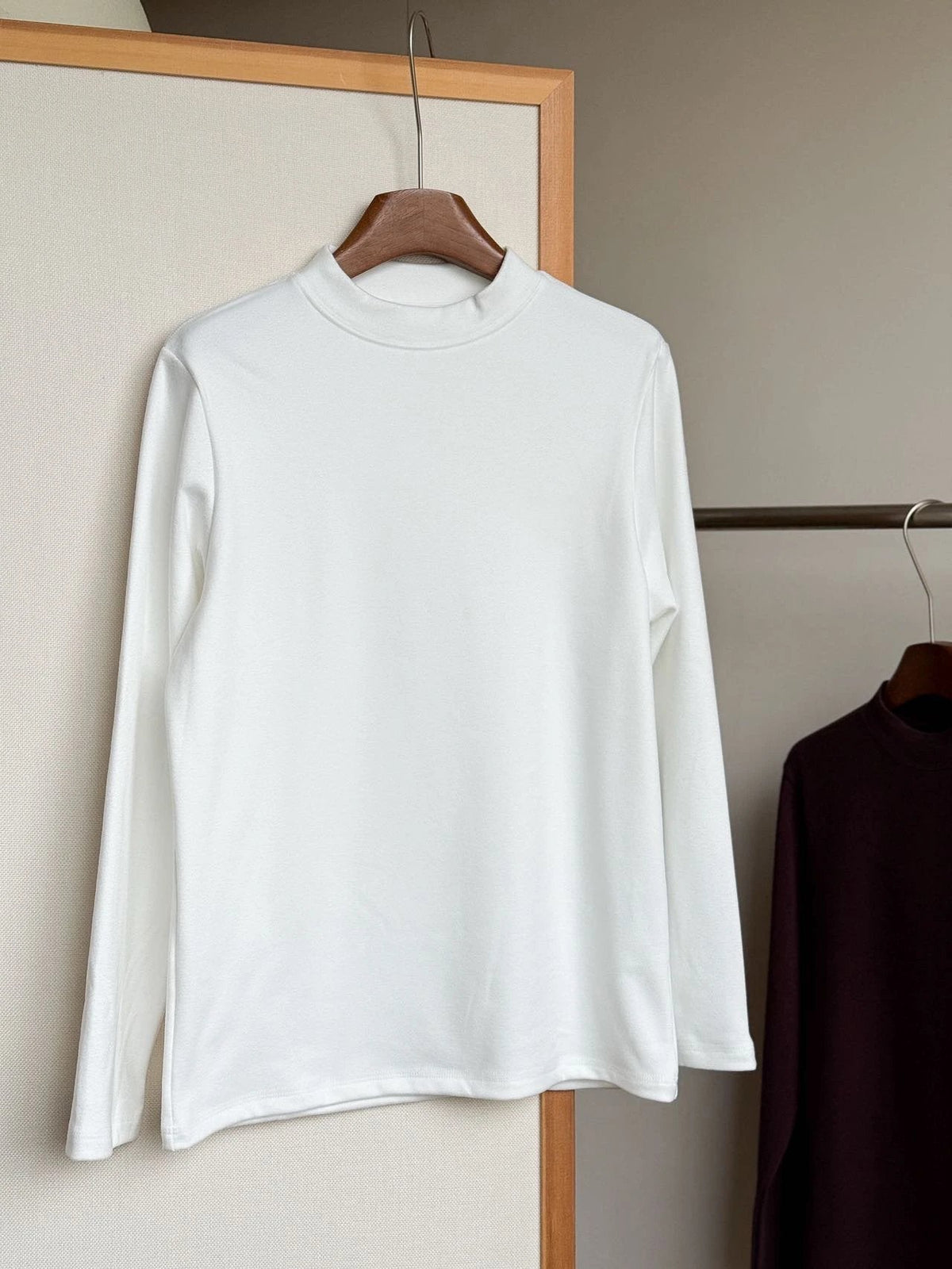 Men's new casual semi-high collar double-faced velvet bottoming shirt