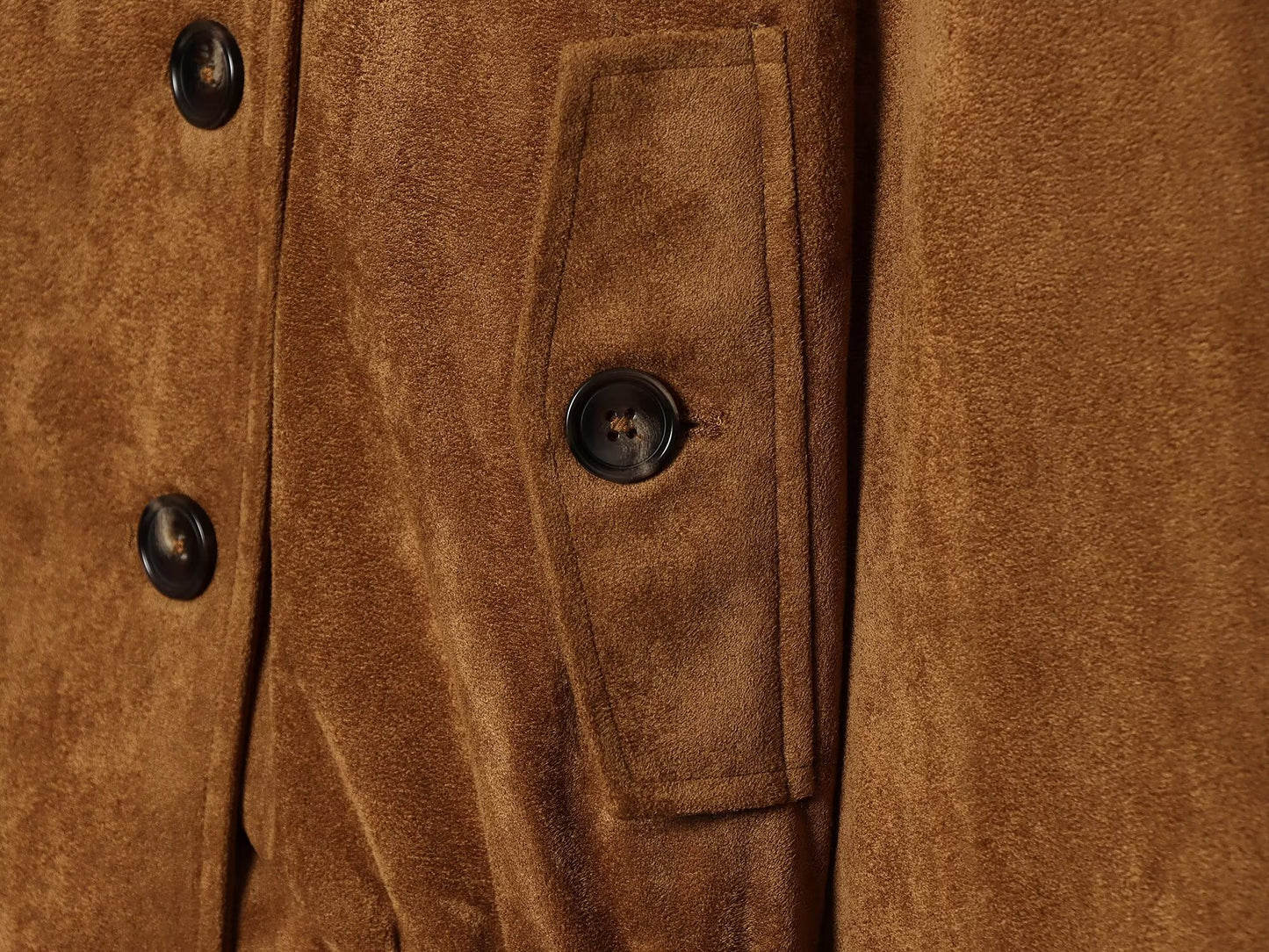 Women's retro suede textured stand collar jacket
