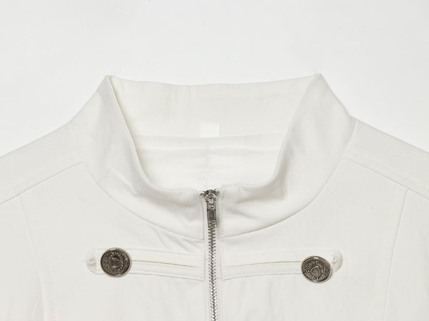 Women's standing collar breasted decorative Blazer Coat