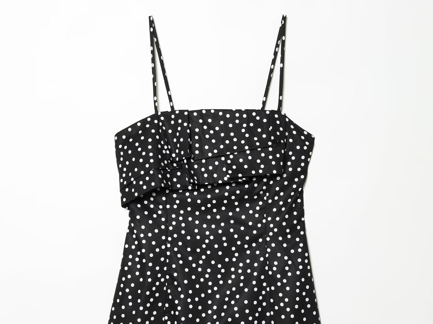 Women's polka dot suspender mini dress