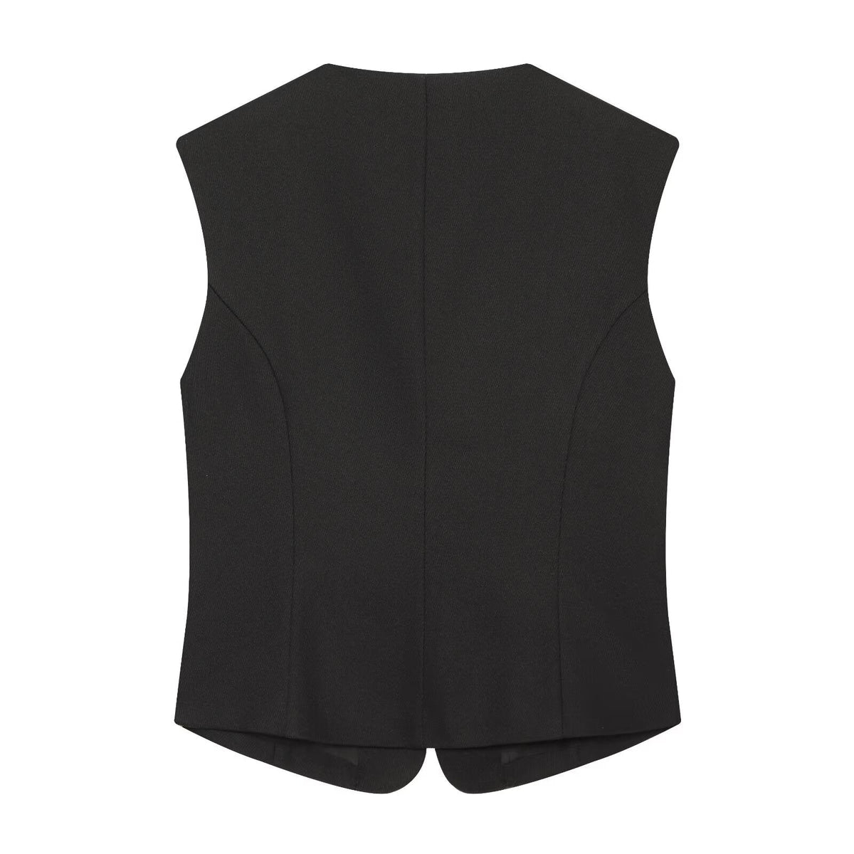 Women's slim double breasted twill vest