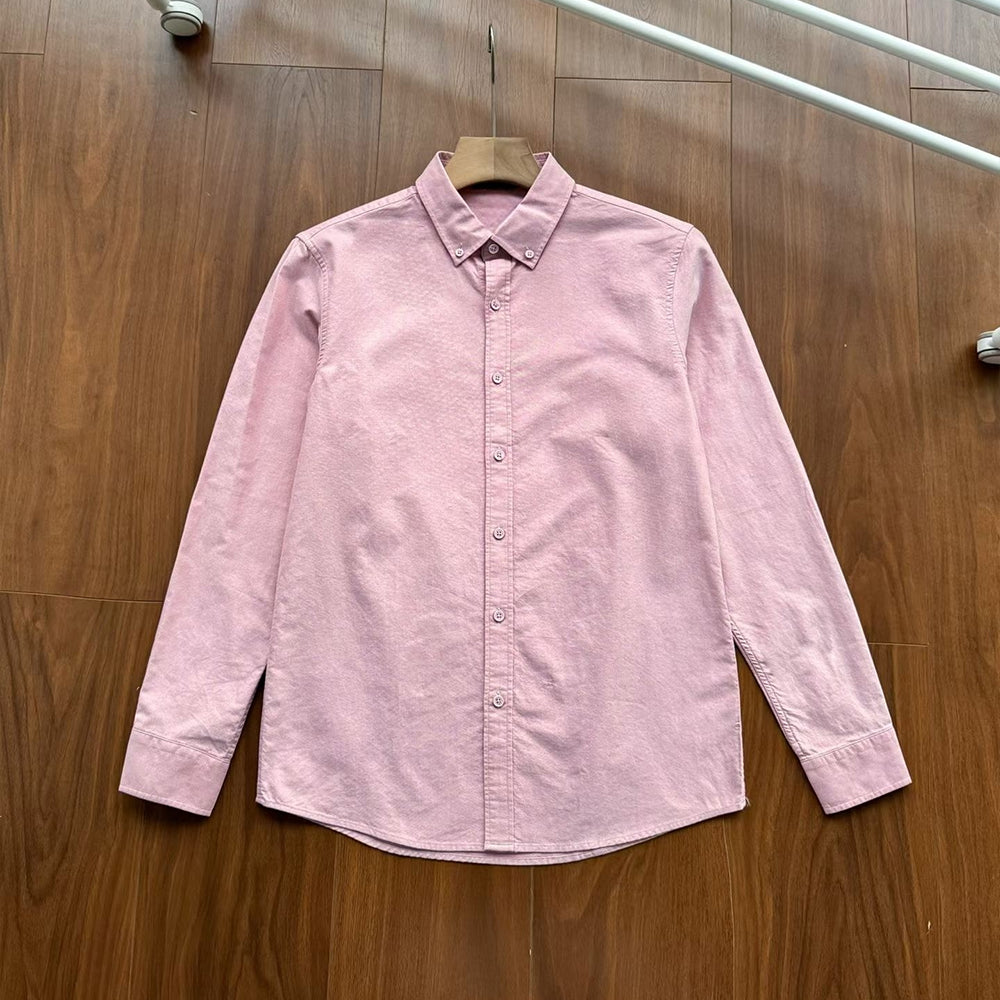 New casual Joker classic button collar design cotton long sleeve shirt