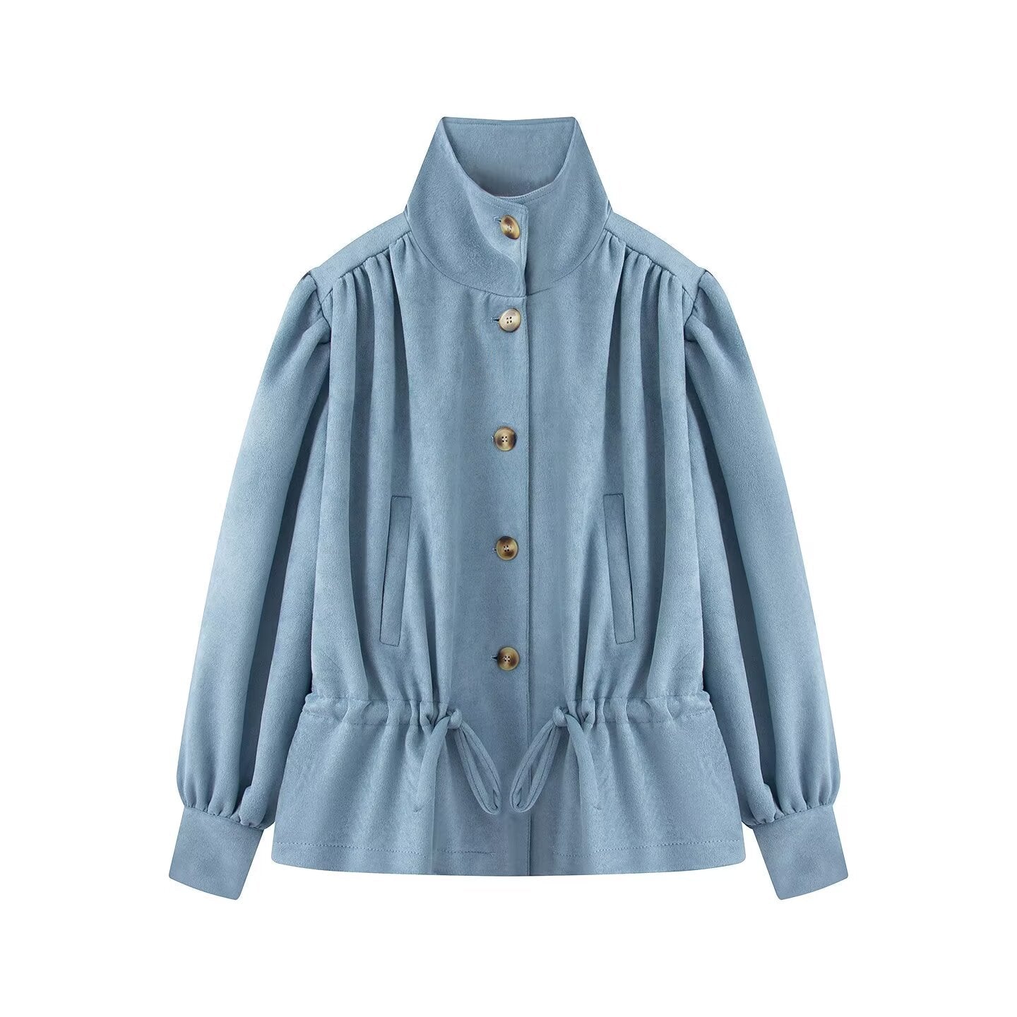 Women's bubble sleeve solid short windbreaker Coat