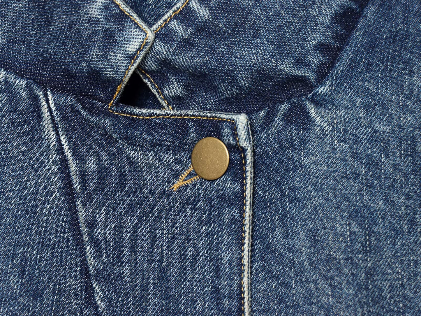 Women's short sleeved stand collar denim Blazer Coat
