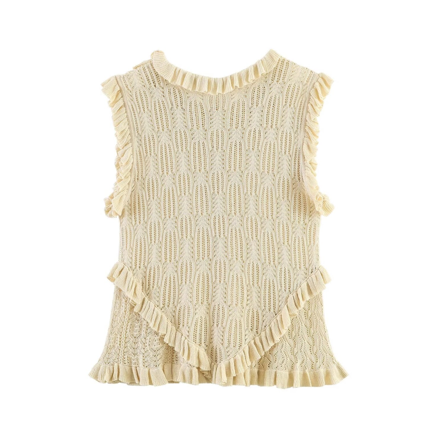 Women's layered decorative O Neck sleeveless top