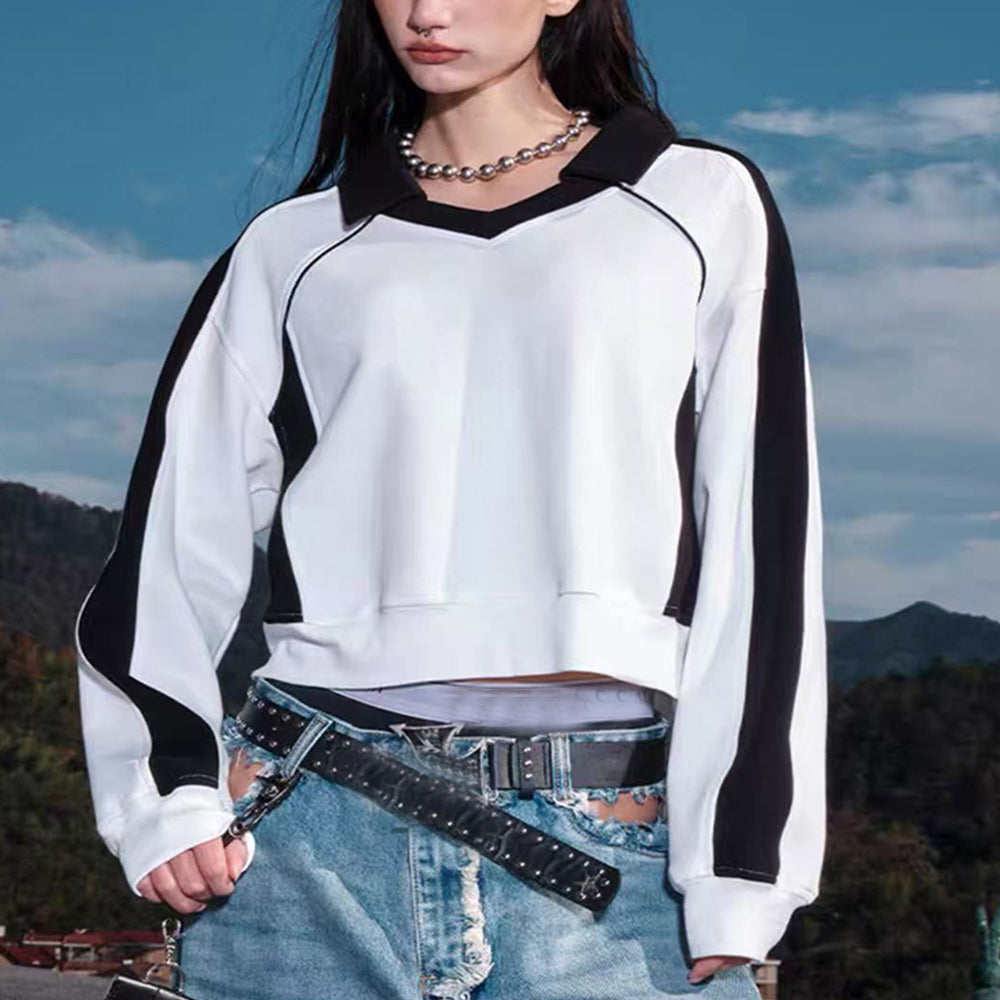 Women's new contrast stitching loose raglan jacket