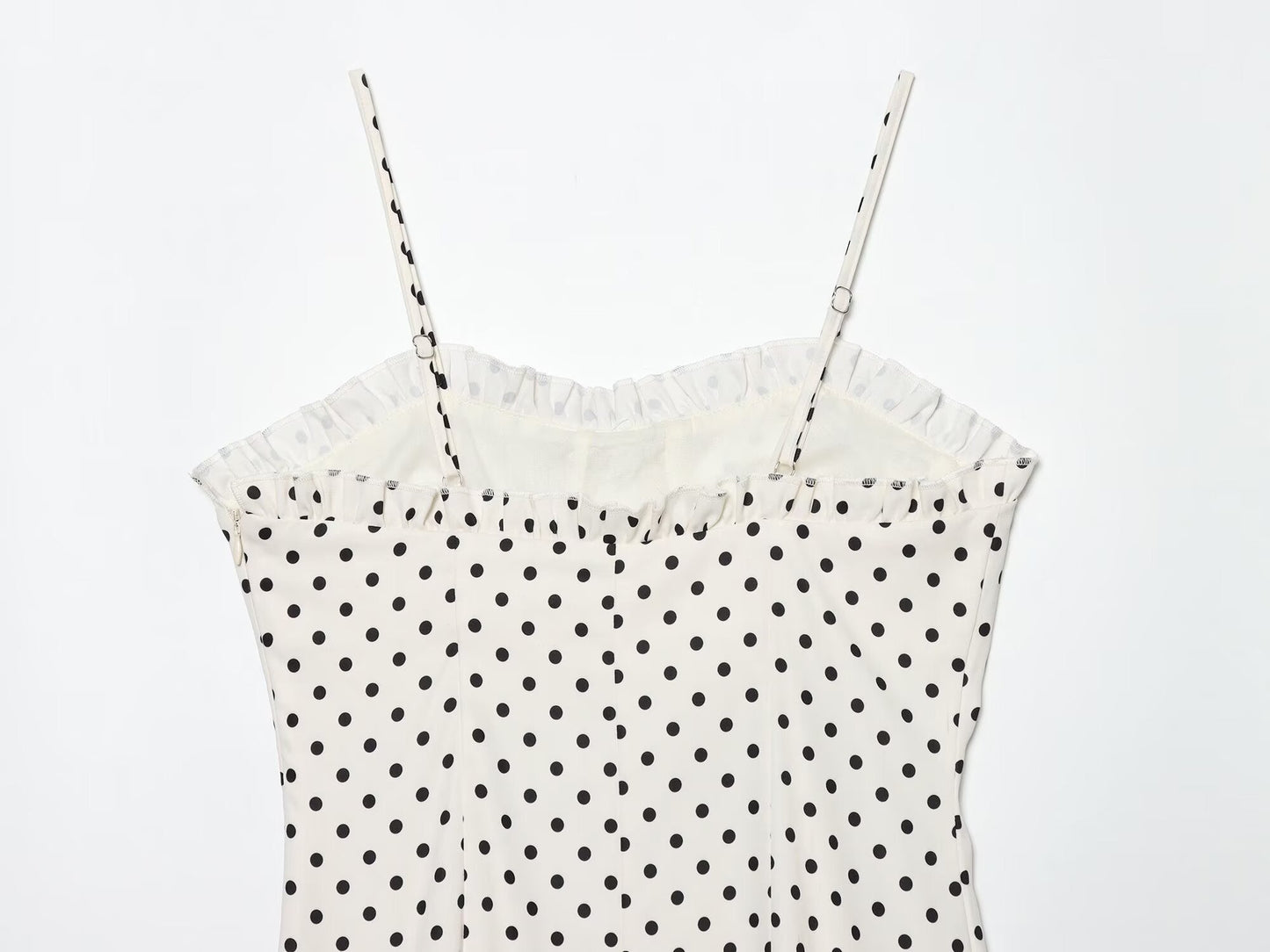 Women's tight corset style polka dot MIDI dress