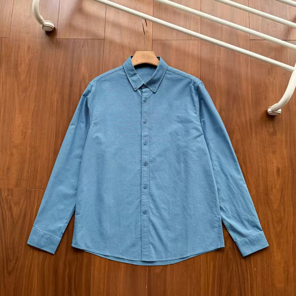 New casual Joker classic button collar design cotton long sleeve shirt