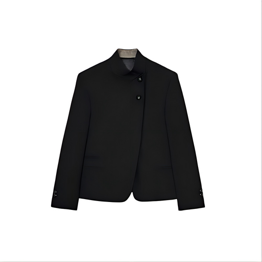 Women's breasted decorative high neck Blazer Coat