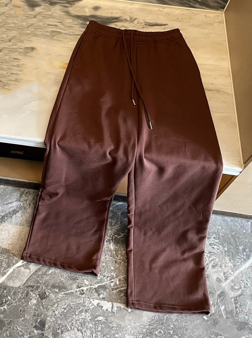 Women's new straight elastic casual pants wide-leg pants