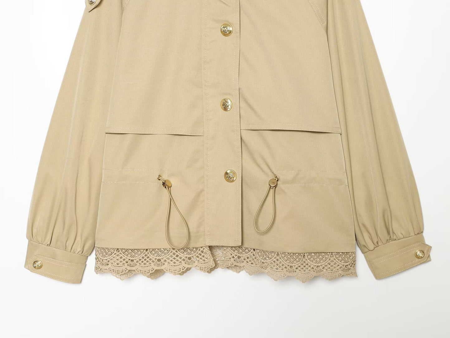 Women's casual lace patchwork workwear jacket