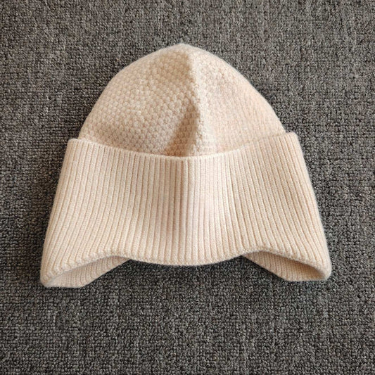New Joker fashion knit hem arc top cold hat ear protection hat