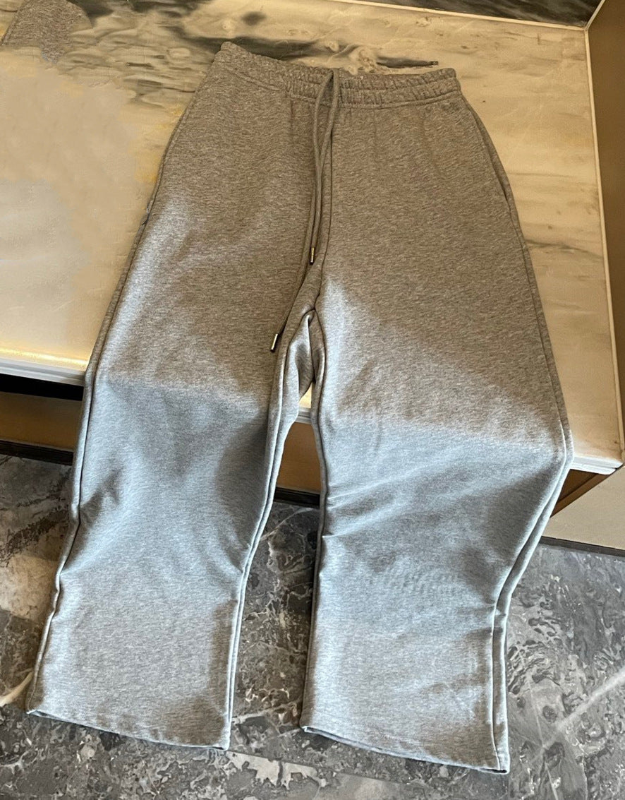 Women's new straight elastic casual pants wide-leg pants