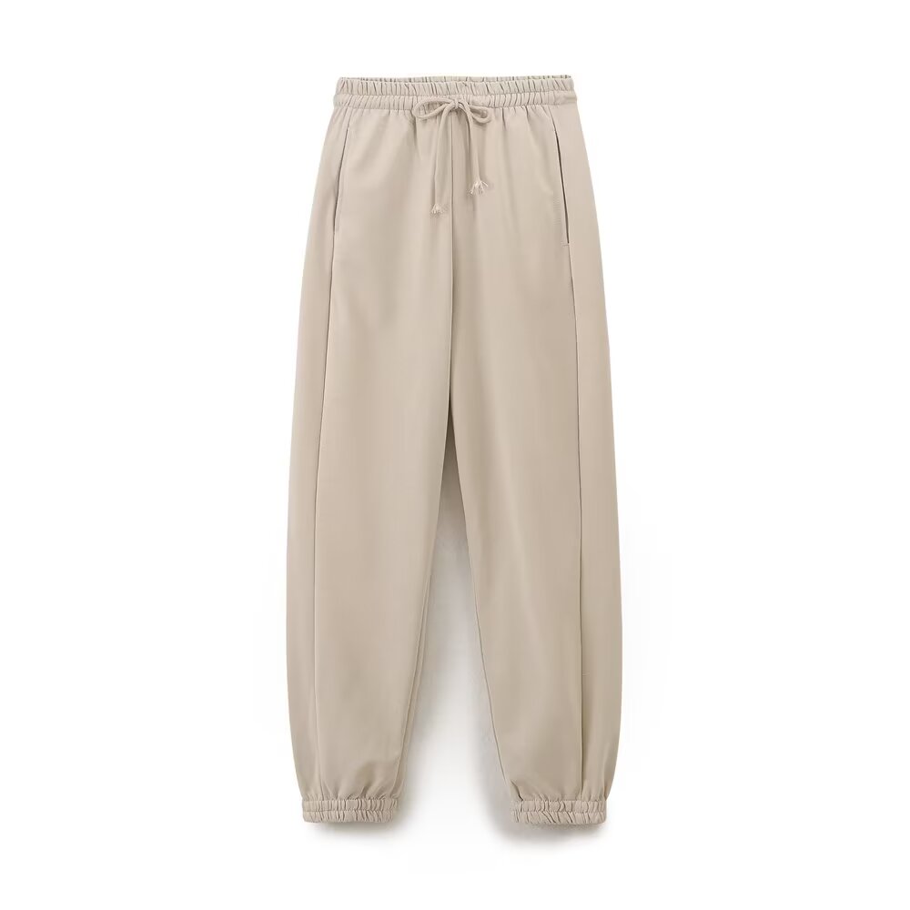 suit Women's 2 pieces slim O Neck ribbed T-shirt+Jogging pants