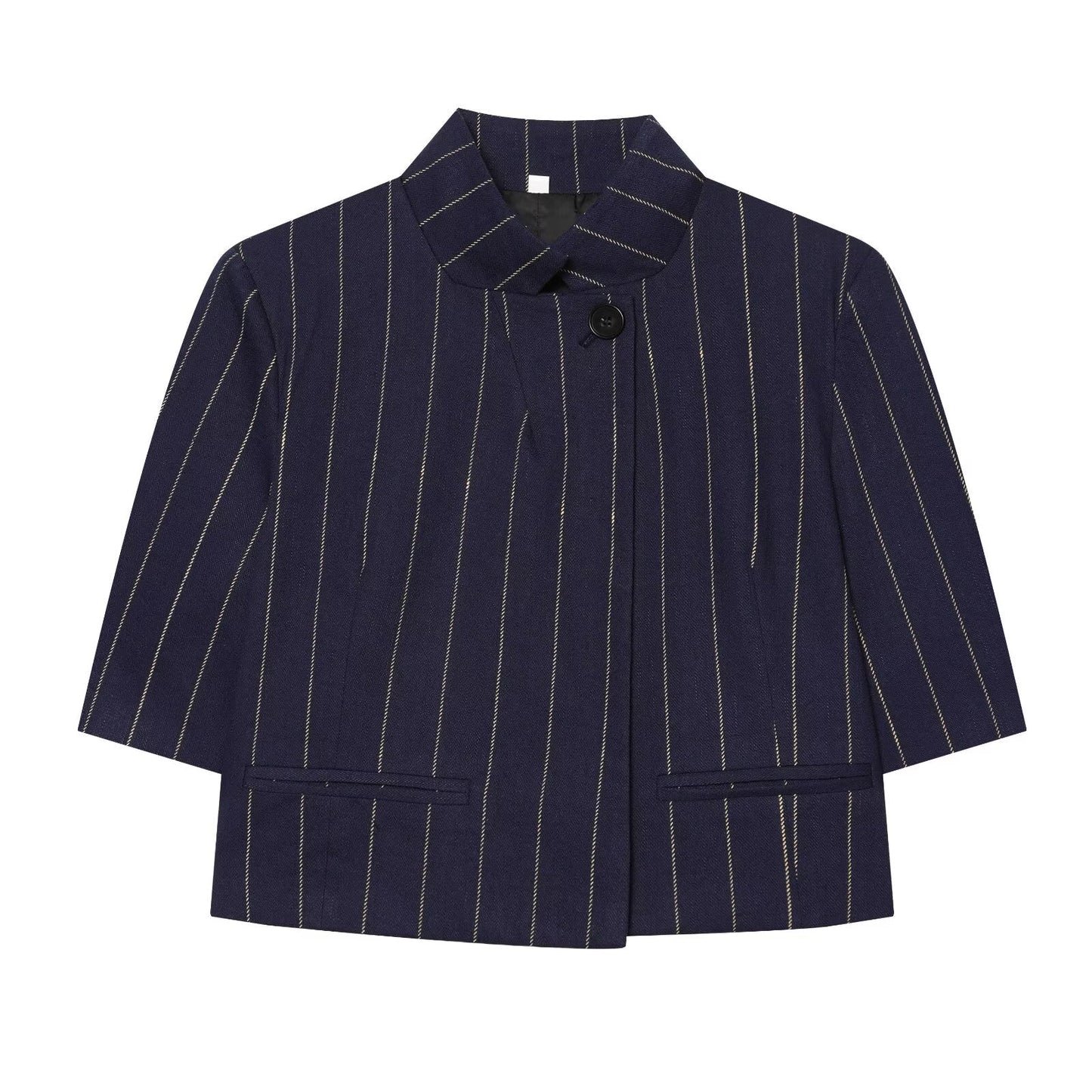 suit Women's 2 pieces linen blend striped jacket+Pants