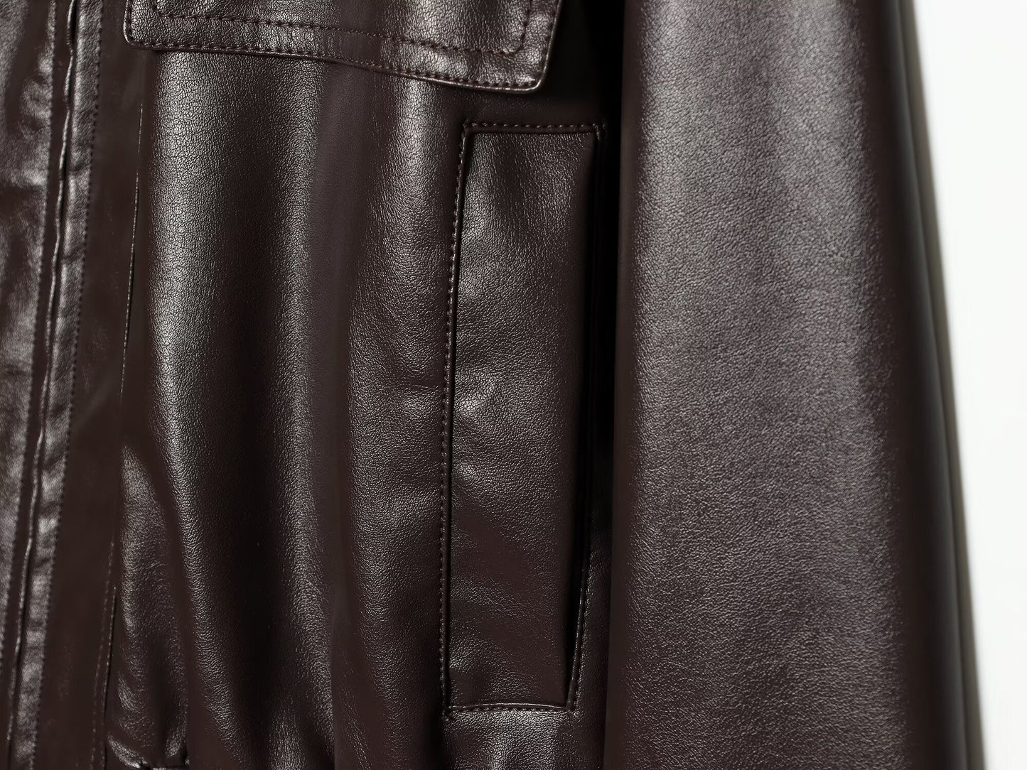 Women's casual short imitation leather jacket Coat