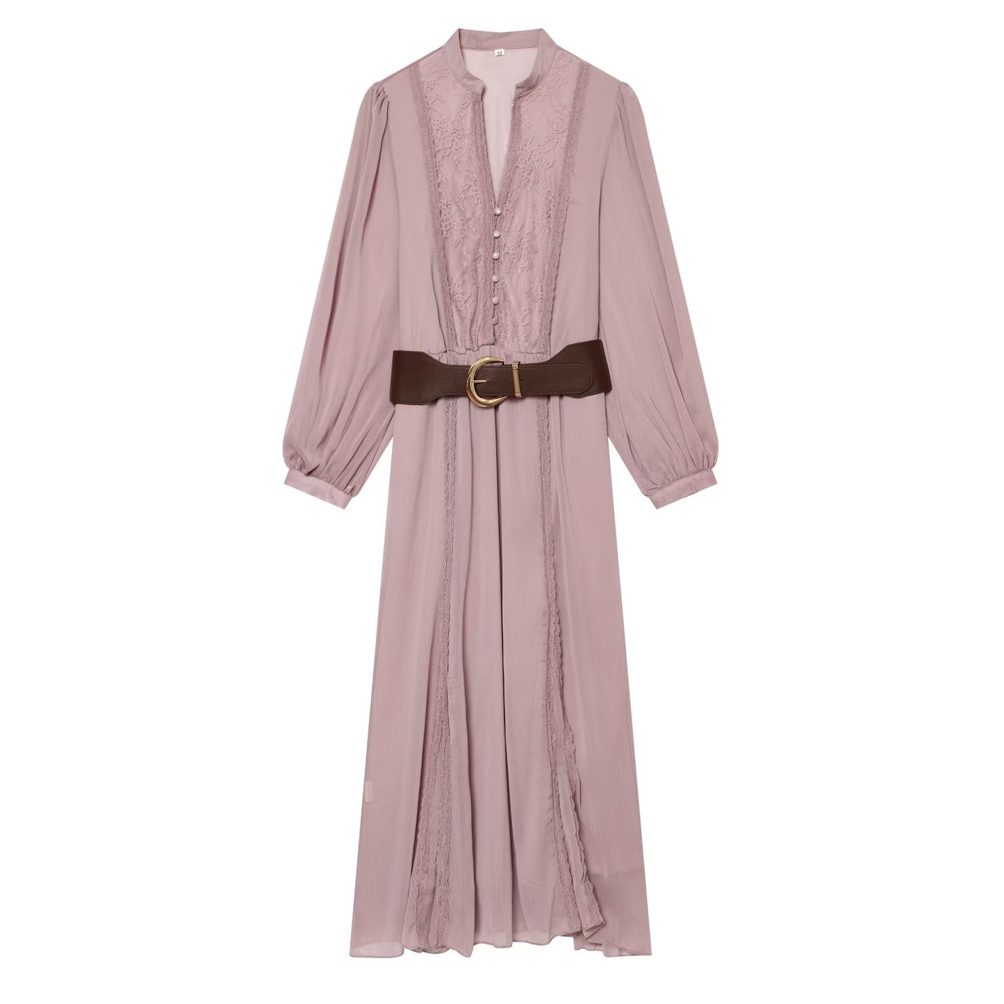 Women's patchwork waistband MIDI dress