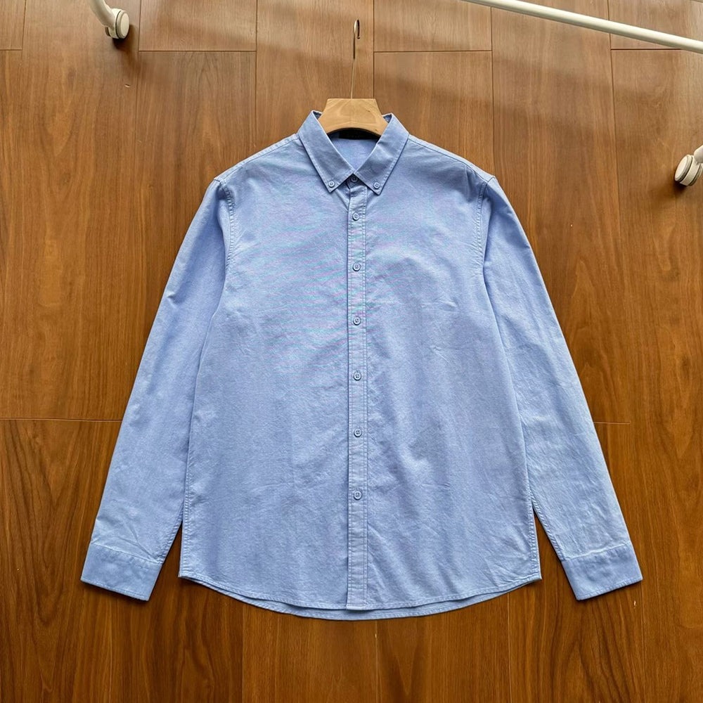 New casual Joker classic button collar design cotton long sleeve shirt