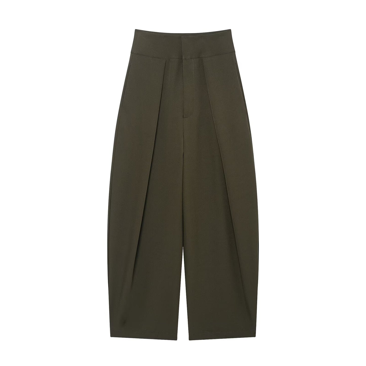 Women's high waisted pleated balloon version casual pants