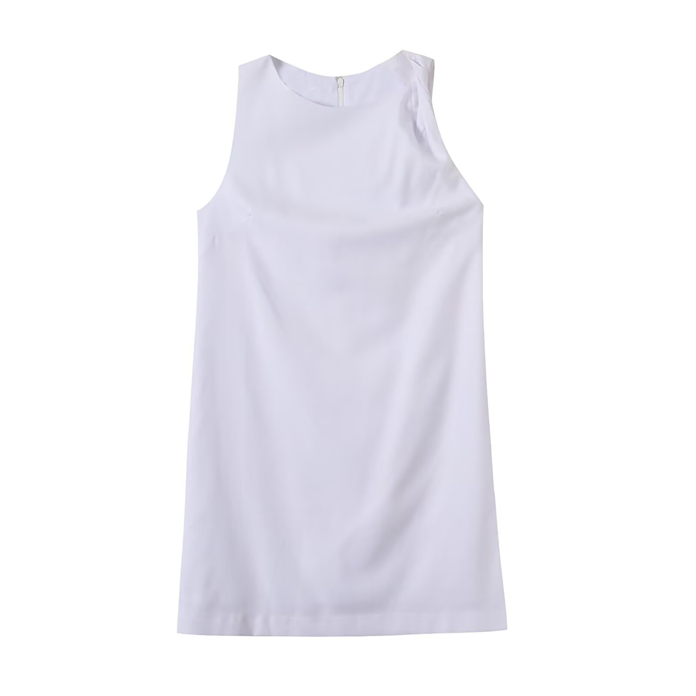 2026 Women's sleeveless linen blend pleated dress